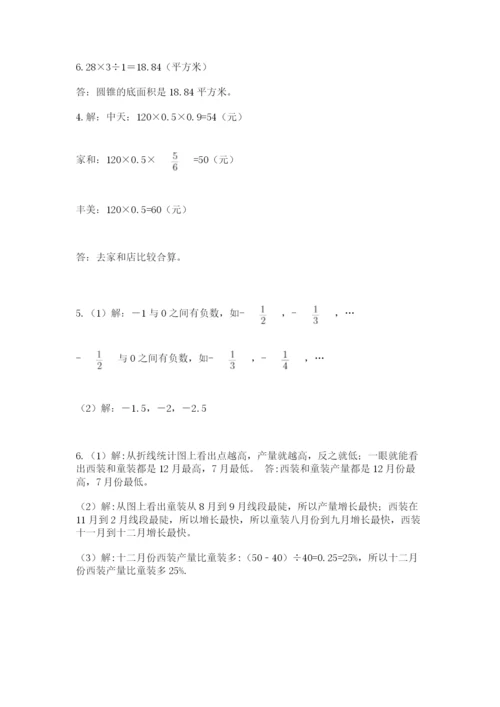 小学六年级数学毕业试题含答案（培优b卷）.docx