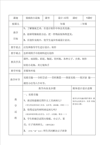 小学美术B2微课程设计与制作微课程设计方案 教学设计国培微能力认证优秀作业