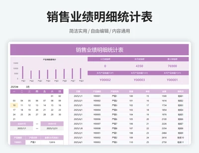 销售业绩统计明细表