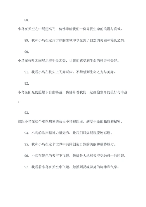 我和小鸟作文好词好句