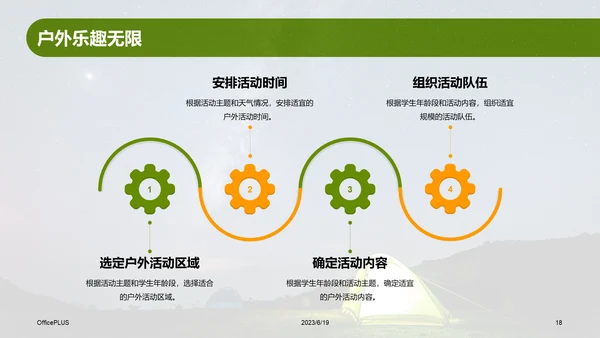 绿色现代商务露营地夏令营策划PPT模板
