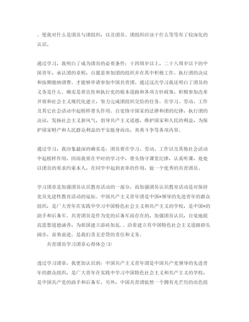 精编共青团员学习团章参考心得体会参考范文.docx