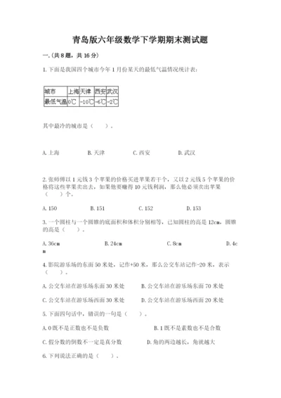 青岛版六年级数学下学期期末测试题精品【全优】.docx