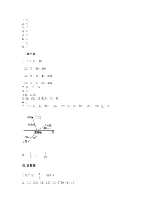 人教版六年级上册数学期中测试卷（实用）word版.docx