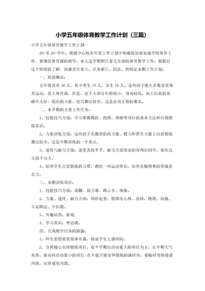 小学五年级体育教学工作计划（三篇）.docx