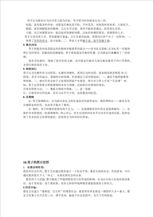 中国教育史知识点概述