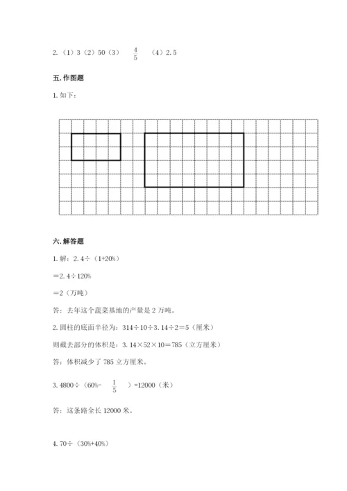 冀教版小学六年级下册数学期末检测试题带答案（综合题）.docx