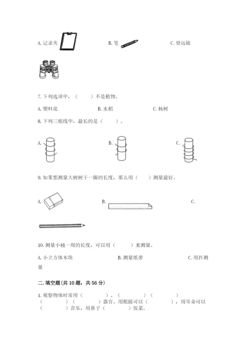 教科版一年级上册科学期末测试卷有完整答案.docx