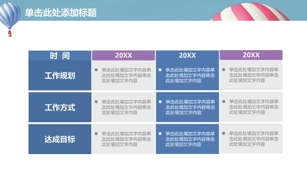 升空热气球动画清新简单通用PPT模板