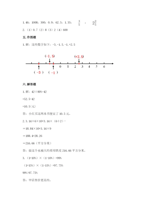 小学六年级下册数学期末卷含答案ab卷.docx