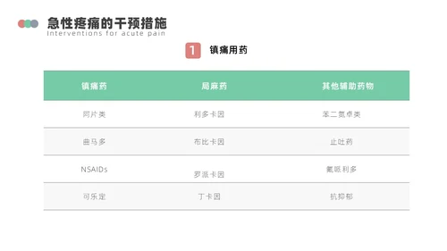 浅绿色简约围手术期疼痛管理ppt模板