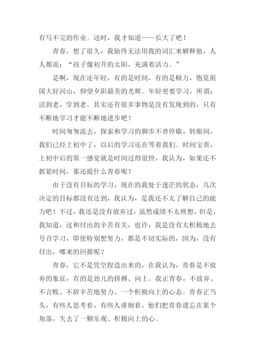 我正青春作文600字.docx