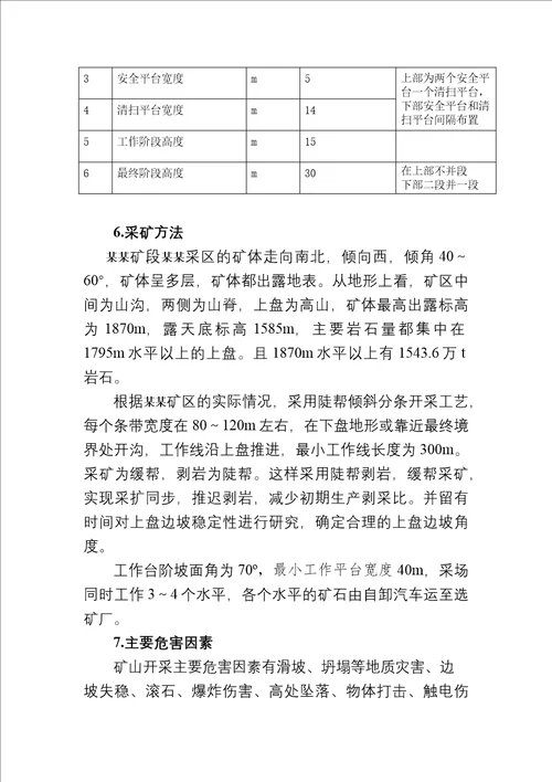 非煤矿山露天示范企业安全隐患排查标准清单