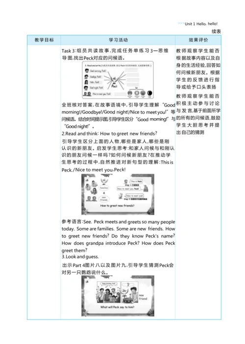 Unit 1 Hello, hello单元整体教学设计 5课时