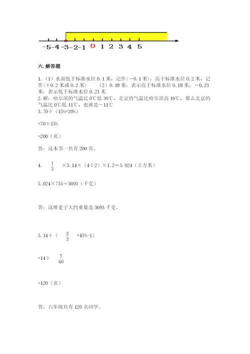 顺庆区六年级下册数学期末测试卷及一套参考答案.docx