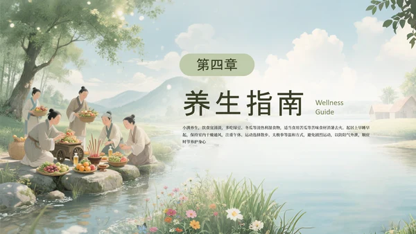 绿色手绘中国传统二十四节气之小满课件PPT模板