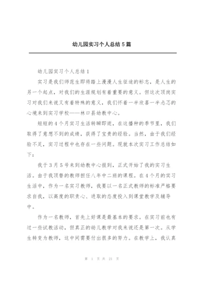 幼儿园实习个人总结5篇.docx