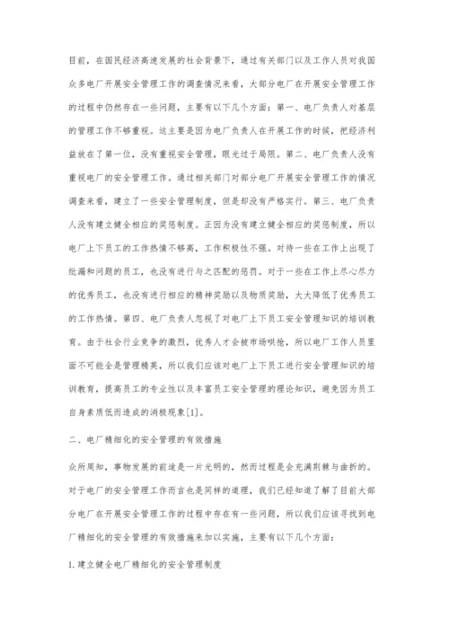 探索电厂精细化的安全管理.docx