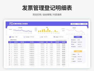 发票管理登记明细表