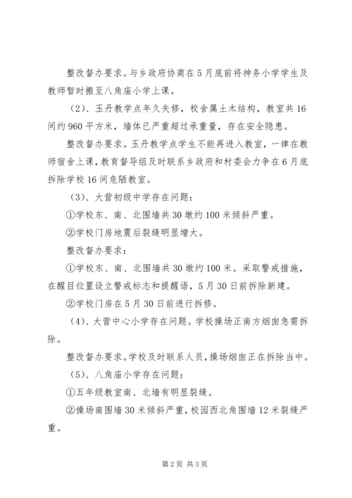 学校抗震救灾督查工作汇报.docx