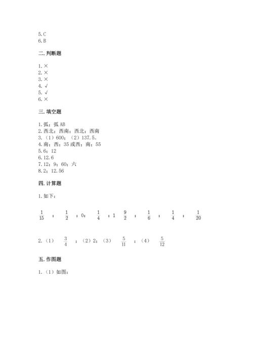 小学六年级上册数学期末测试卷附参考答案（预热题）.docx