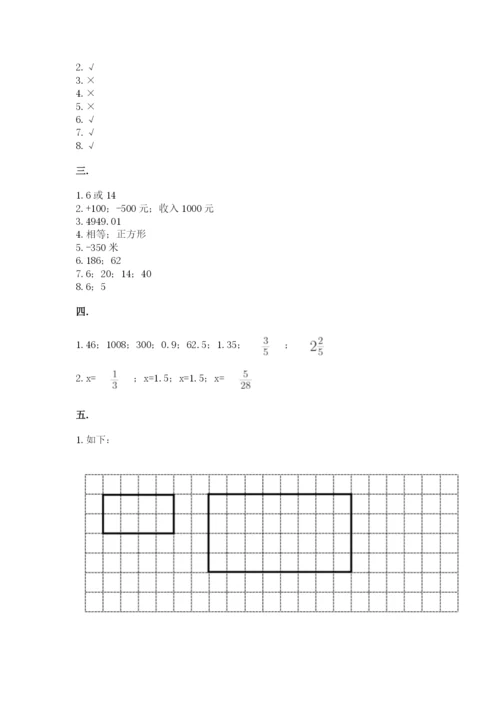 北师大版六年级数学下学期期末测试题及参考答案（典型题）.docx