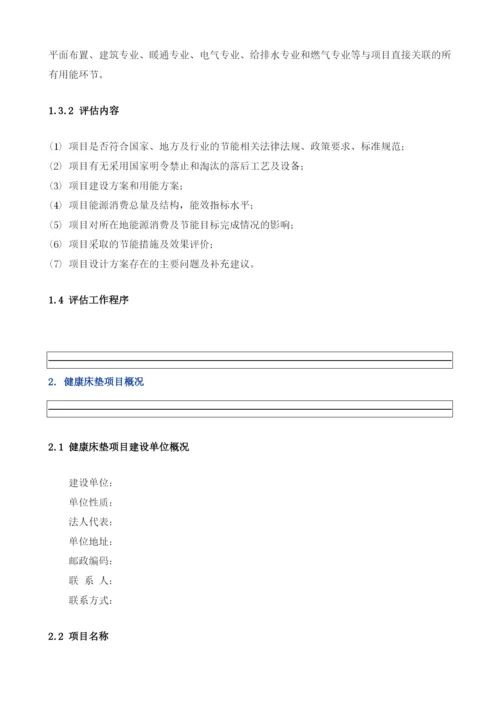 健康床垫项目节能评估报告模板.docx