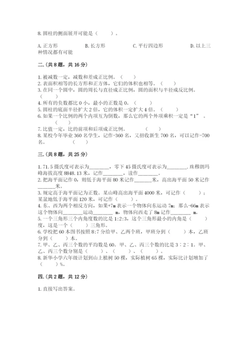 人教版六年级数学小升初试卷精品【名校卷】.docx