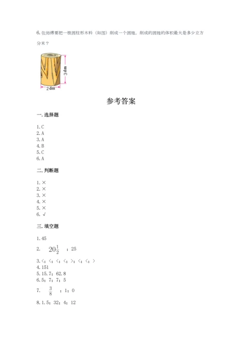 人教版六年级下册数学期末测试卷带答案解析.docx