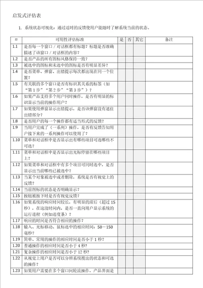 启发式评估表共9页