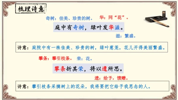 八年级上册语文第三单元《课外古诗词诵读》之《 庭中有奇树》课件