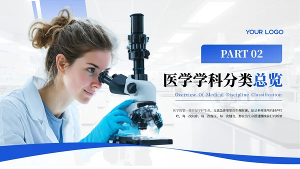 蓝色商务风医疗临床实验报告PPT模板