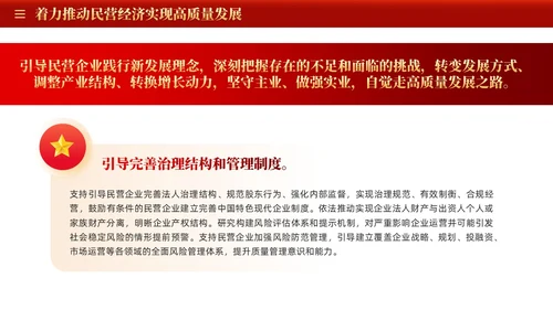 红色大气国务院关于促进民营经济发展壮大的意见党课PPT党建