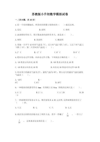 苏教版小升初数学模拟试卷（满分必刷）.docx