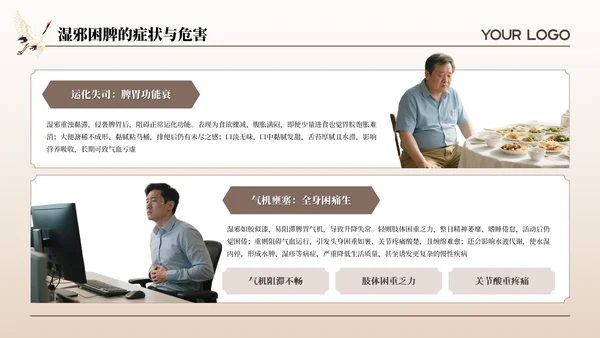 咖色古风中医理疗暑期养生座谈会通用PPT模板