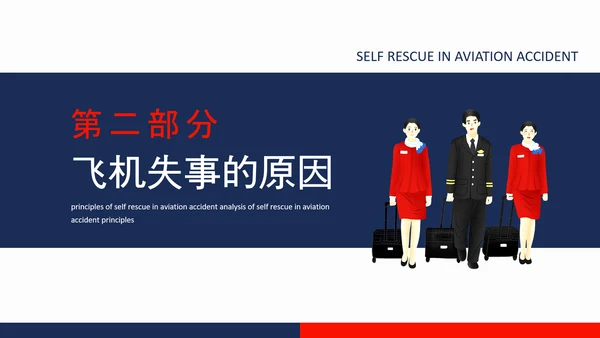 航空事故分析，空难自救的原则PPT模板