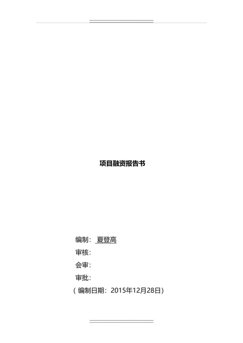 --市--养老休闲服务有限公司项目融资报告书.docx