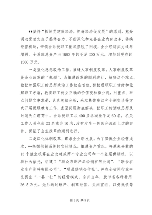 供销联社先进事迹.docx