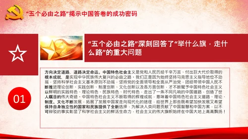 党支部学习五个必由之路解读党课PPT模板