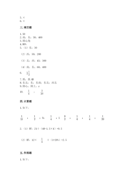 2022年人教版六年级上册数学期末测试卷有答案.docx