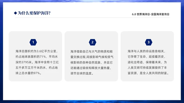 深蓝色简约68世界海洋日全国海洋宣传日PPT