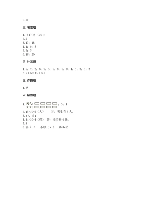 小学数学一年级上册期末测试卷及完整答案1套.docx