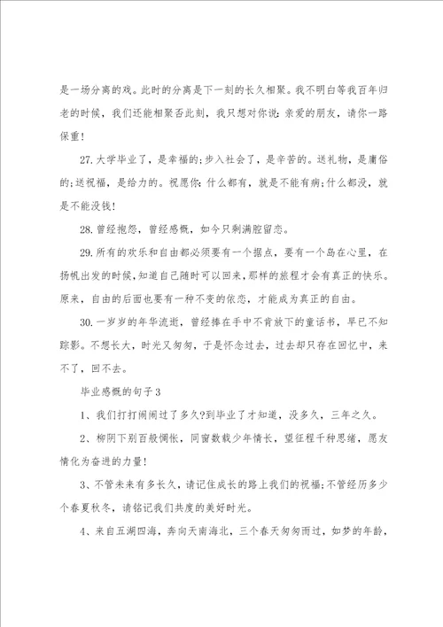 毕业感慨的句子