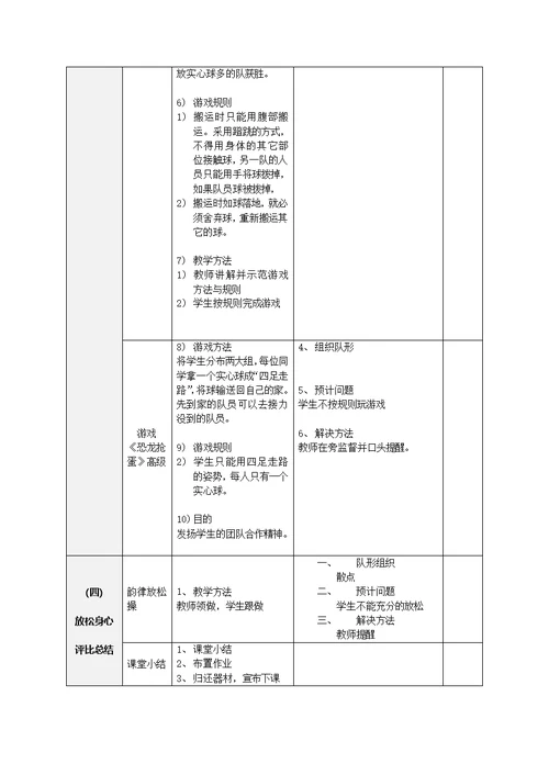 七年级双手头上向前掷实心球单元计划