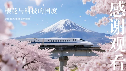 现代简约高级日本旅游攻略PPT模板