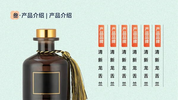 浅色中国风香薰精油商业计划书PPT套装
