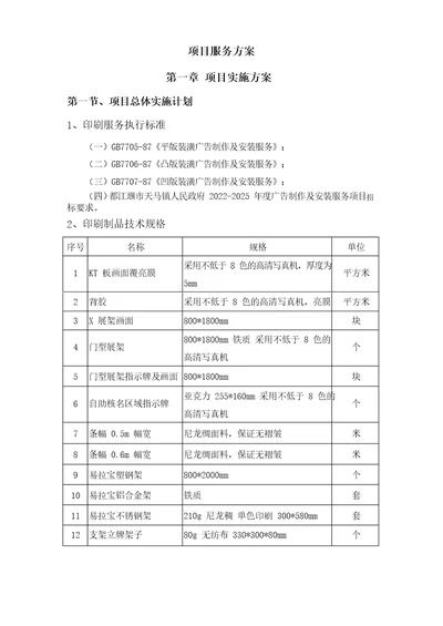 广告项目服务方案