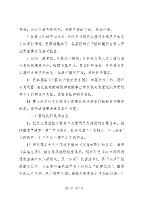 环保局党组XX年度全面从严治党主体责任清单.docx