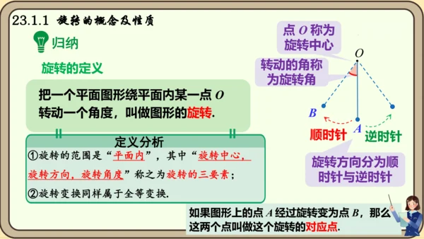 人教版数学九年级上册23.1.1  旋转的概念及性质课件课件（共28张PPT）