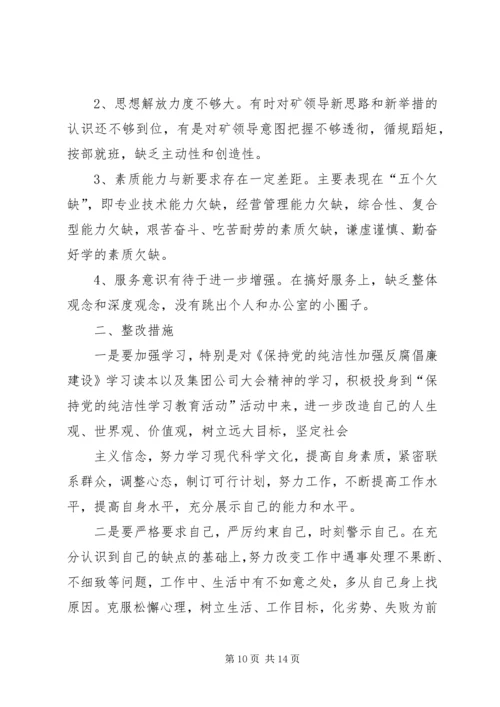 党的纯洁性学习个人整改措施1副乡长.docx